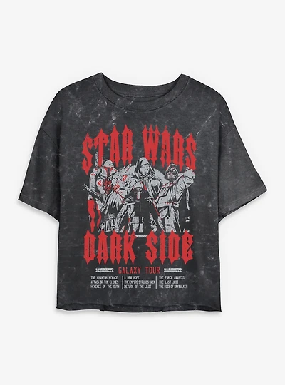 Star Wars Dark Side Galaxy Tour Womens Mineral Wash Crop T-Shirt BoxLunch Exclusive