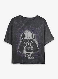 Star Wars Fire Darth Vader Womens Mineral Wash Crop T-Shirt BoxLunch Exclusive