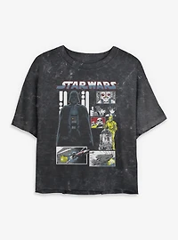 Star Wars Manga Death Montage Womens Mineral Wash Crop T-Shirt BoxLunch Exclusive
