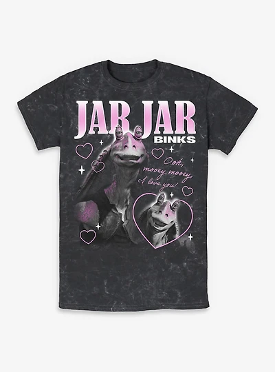 Star Wars Jar Binks Loves You Mineral Wash T-Shirt BoxLunch Exclusive