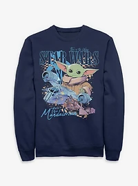 Star Wars The Mandalorian Grogu Checkered Ships Sweatshirt BoxLunch Exclusive