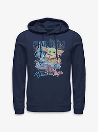 Star Wars The Mandalorian Grogu Checkered Ships Hoodie BoxLunch Exclusive