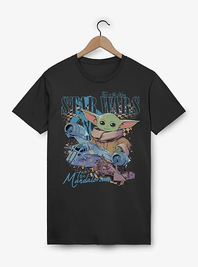 Star Wars The Mandalorian Grogu Checkered Ships T-Shirt BoxLunch Exclusive