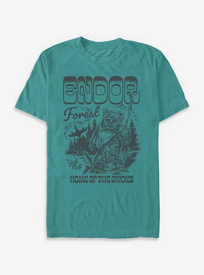 Star Wars Endor Forest Home Of The Ewoks Garment Dye T-Shirt BoxLunch Exclusive