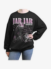 Star Wars Jar Binks Loves You Womens Oversized Sweatshirt BoxLunch Exclusive