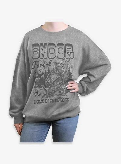 Star Wars Endor Forest Home Of The Ewoks Womens Oversized Sweatshirt BoxLunch Exclusive