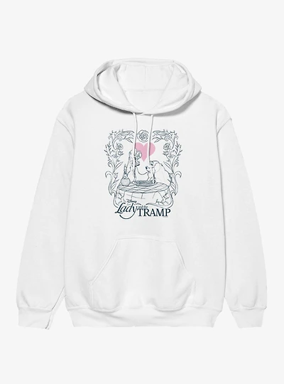 Disney Lady And The Tramp Love Spaghetti Line Art Hoodie
