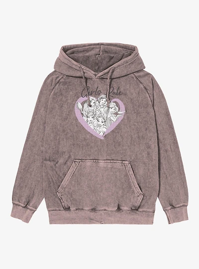 Disney Princess Girls Rule Heart Group Mineral Wash Hoodie