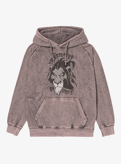 Disney Lion King Surrounded By Idiots Scar Face Mineral Wash Hoodie