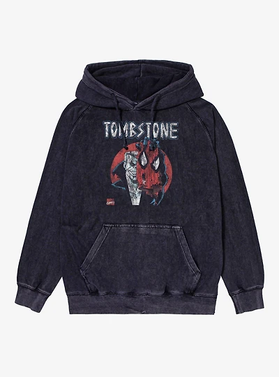 Marvel Spider-Man Unmasked Tombstone Mineral Wash Hoodie