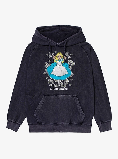 Disney Alice Wonderland Wildflower Bed Mineral Wash Hoodie