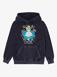 Disney Alice Wonderland Wildflower Bed Mineral Wash Hoodie
