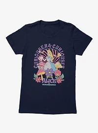 Disney Alice Wonderland Curiouser Garden Of Mushrooms Womens T-Shirt
