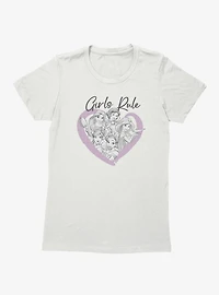 Disney Princess Girls Rule Heart Group Womens T-Shirt