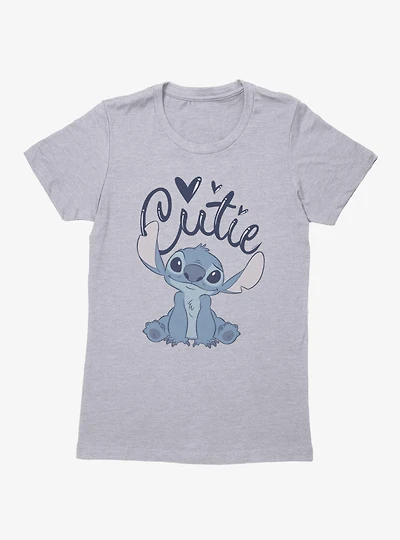 Disney Lilo And Stitch Cursive Cutie Womens T-Shirt