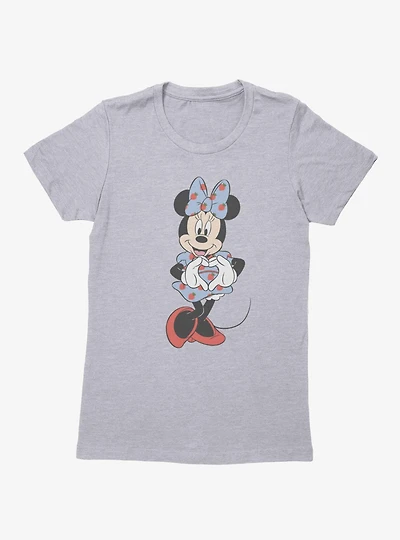 Disney Minnie Mouse Hand Heart Strawberry Dress Womens T-Shirt
