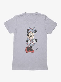 Disney Minnie Mouse Hand Heart Strawberry Dress Womens T-Shirt