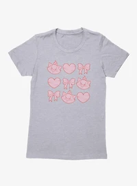 Disney Aristocats Marie Hearts And Bows Womens T-Shirt