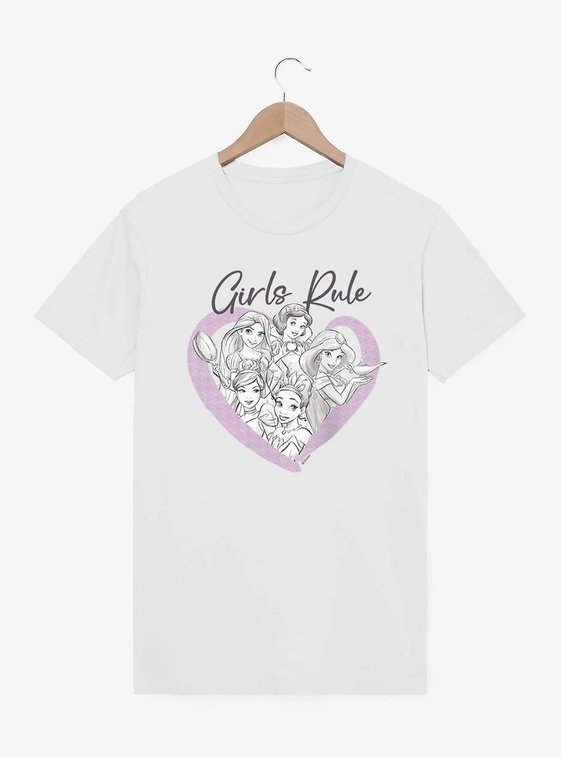 Disney Princess Girls Rule Heart Group T-Shirt