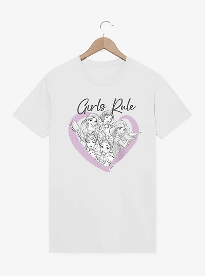 Disney Princess Girls Rule Heart Group T-Shirt