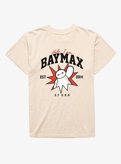 Disney Big Hero 6 Hello Baymax Star Mineral Wash T-Shirt