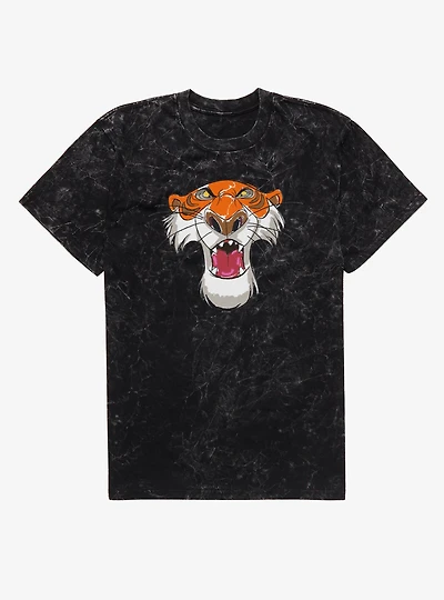 Disney Jungle Book Shere Khan Face Sketch Mineral Wash T-Shirt
