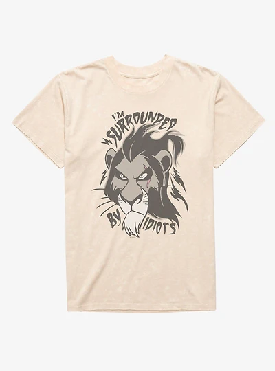 Disney Lion King Surrounded By Idiots Scar Face Mineral Wash T-Shirt
