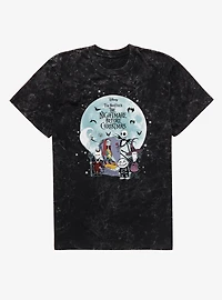 Disney Nightmare Before Christmas Big Moon Grave Friends Mineral Wash T-Shirt