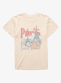 Disney Aristocats Bonjour Paris Walk Mineral Wash T-Shirt