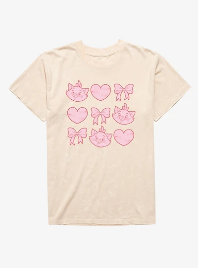 Disney Aristocats Marie Hearts And Bows Mineral Wash T-Shirt
