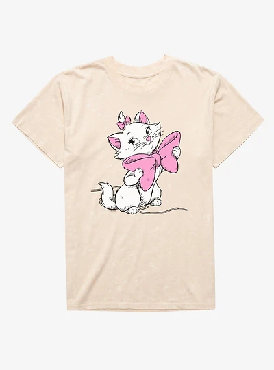 Disney Aristocats Marie Big Bow Mineral Wash T-Shirt