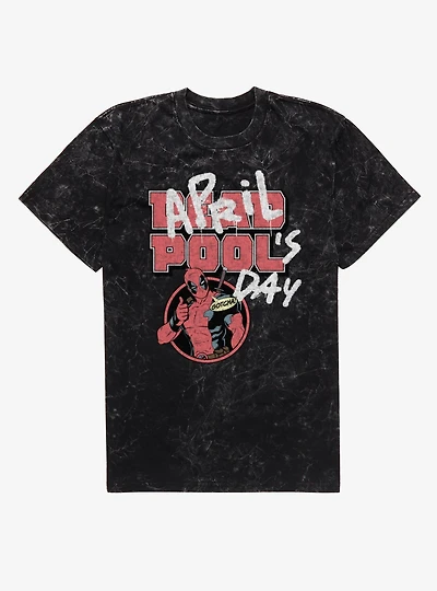 Marvel Deadpool April Pool's Day Gotcha Mineral Wash T-Shirt