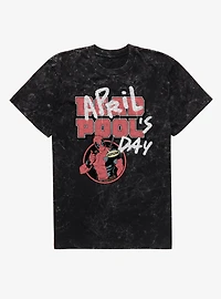 Marvel Deadpool April Pool's Day Gotcha Mineral Wash T-Shirt