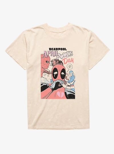 Marvel Deadpool April Pool's Day Love Mineral Wash T-Shirt