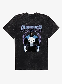Marvel Punisher Purple Circle Mineral Wash T-Shirt