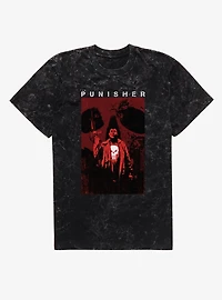 Marvel Punisher Angry Skull Poster Mineral Wash T-Shirt