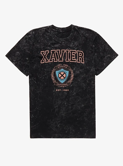 Marvel X-Men Comics Xavier School Of Higher Learning Mineral Wash T-Shirt