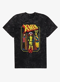 Marvel X-Men 97 Gambit Rogue Wolverine Mineral Wash T-Shirt