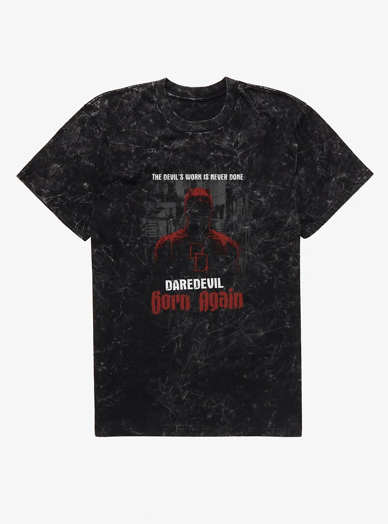 Marvel Daredevil Born Again Work Is Never Done Mineral Wash T-Shirt