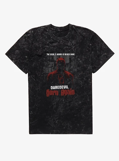 Marvel Daredevil Born Again Work Is Never Done Mineral Wash T-Shirt