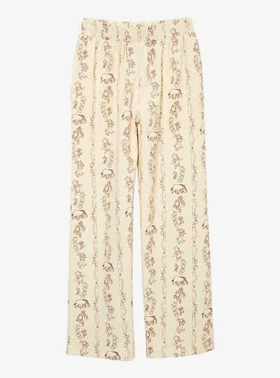 Disney Winnie the Pooh Characters Allover Print Waffle Knit Wide Leg Pants - BoxLunch Exclusive