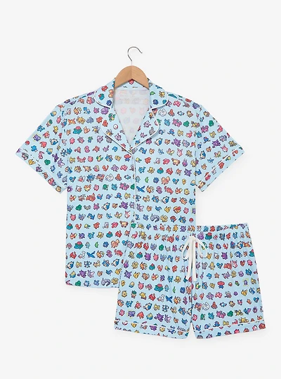 Pokémon Pixel Art Allover Print Women's Sleep Shirt & Shorts Set - BoxLunch Exclusive