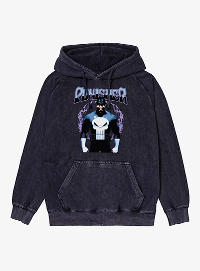 Marvel Punisher Purple Circle Mineral Wash Hoodie