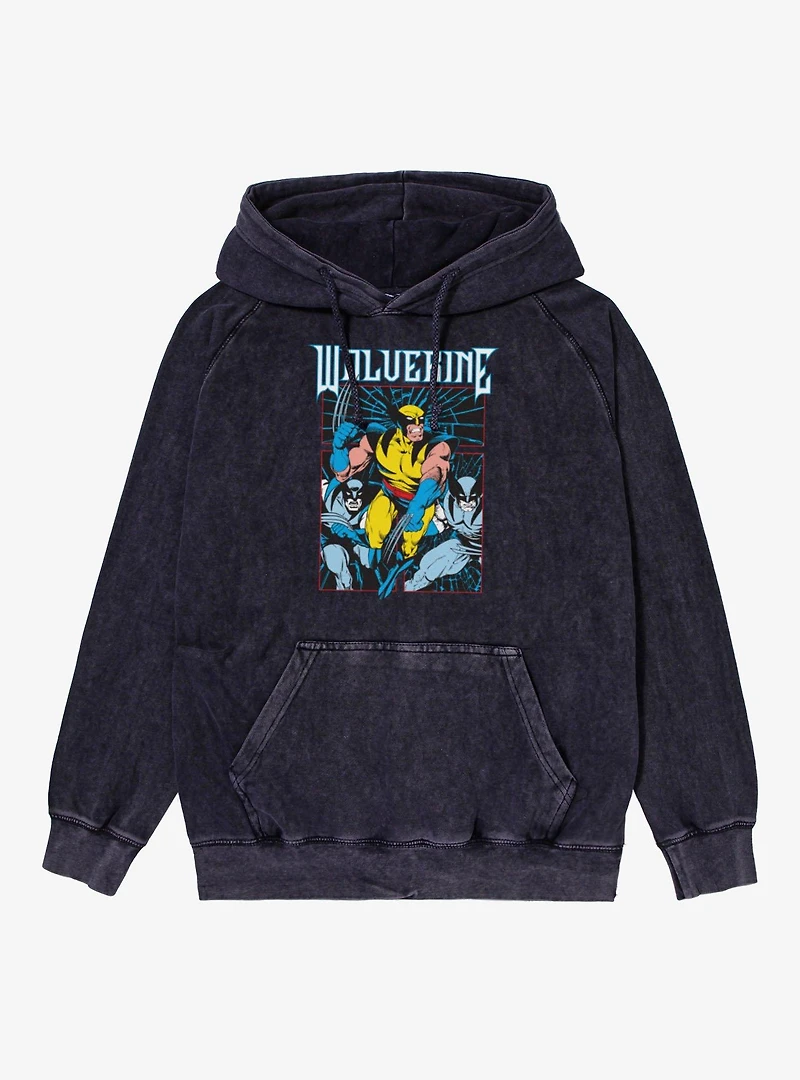 Marvel X-Men Comics Wolverine Mirror Smash Mineral Wash Hoodie