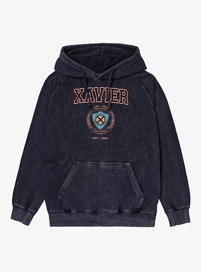 Marvel X-Men Comics Xavier School Of Higher Learning Mineral Wash Hoodie