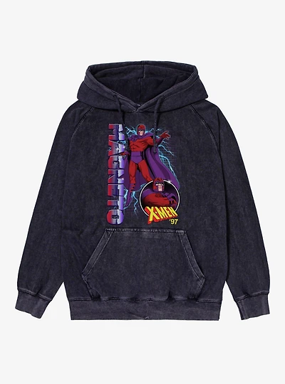 Marvel X-Men 97 Magneto On The Grid Mineral Wash Hoodie