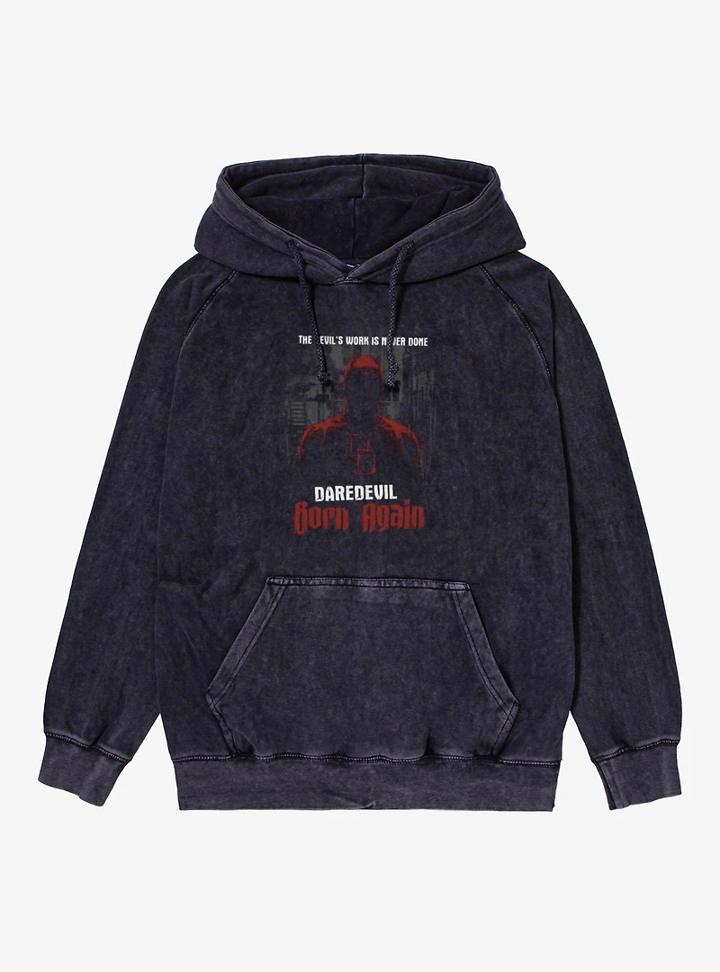 Marvel Daredevil Born Again Work Is Never Done Mineral Wash Hoodie