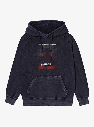 Marvel Daredevil Born Again Work Is Never Done Mineral Wash Hoodie