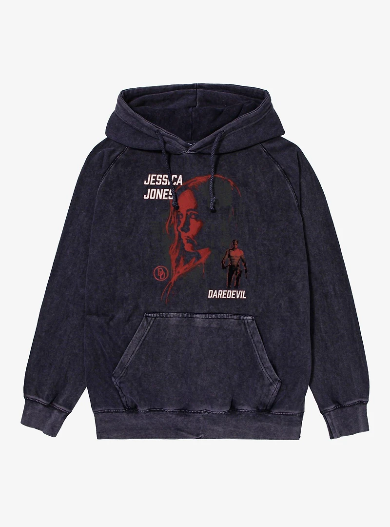 Marvel Daredevil Born Again Jessica Jones Is Watching Mineral Wash Hoodie
