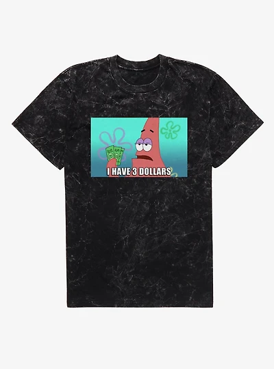 SpongeBob SquarePants Patrick 3 Dollar Meme Mineral Wash T-Shirt